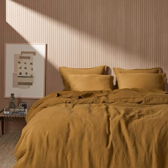 Parachute Bedding Parachute Linen Duvet Cover In Ochre Poshmark